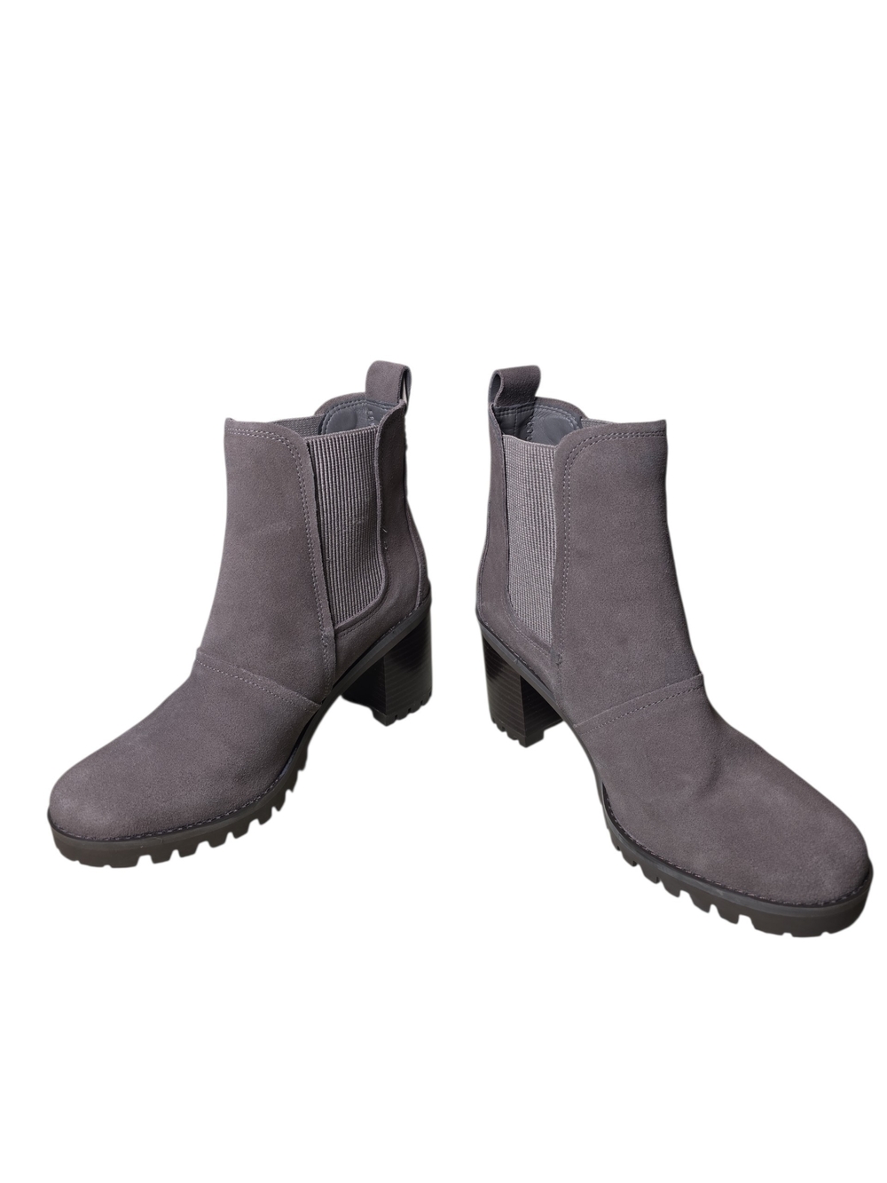UGG Hazel Waterproof Suede Chelsea Boots Block Heel Gray Women's 8 Like New